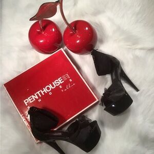 Black Platform Stiletto Heels - Elegant Evening Pumps